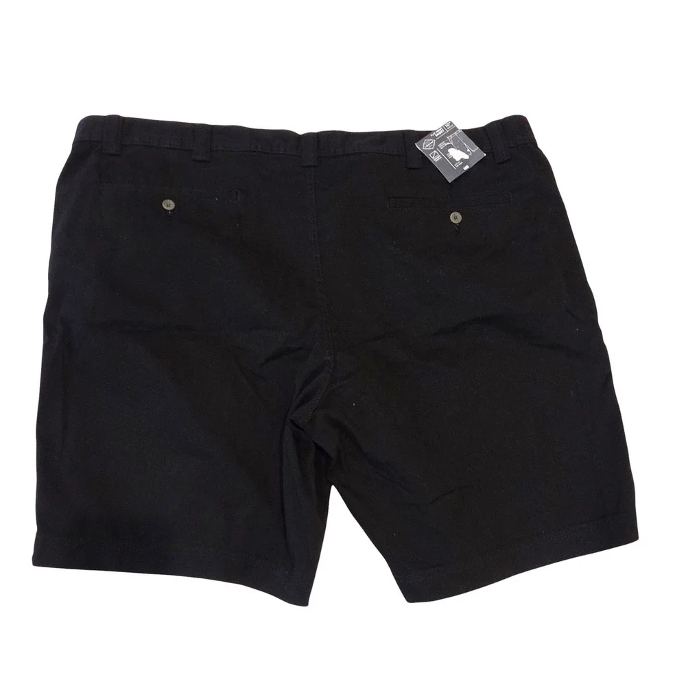 St Johns Bay Mens Chino Shorts Black‎ Comfort Stretch Flat Front 50 Big